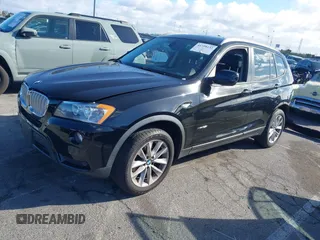 2013 BMW X3 xDrive28i with VIN 5UXWX9C57D0D08551, listed as a IAAI auction lot 41728132 with 123,630 mi miles and . Bid and sale history available at DreamBid. Image 2.