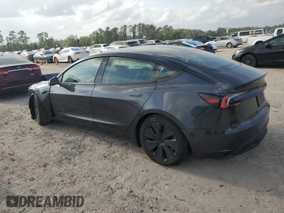 2024 Tesla Model 3 with VIN 5YJ3E1EA5RF741345, listed as a Copart auction lot 51535165 with 7,372 mi miles and Salvage Title. Bid and sale history available at DreamBid. Image 2.