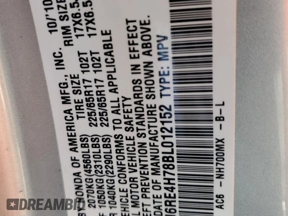 2011 Honda CR-V EX-L z VIN 5J6RE4H78BL012152, wystawiony jako Copart lot #61638144 z przebiegiem 95 196 mil mil oraz Szkoda całkowita • Salvage title. Historia ofert i sprzedaży dostępna na DreamBid. Obrazek 12.