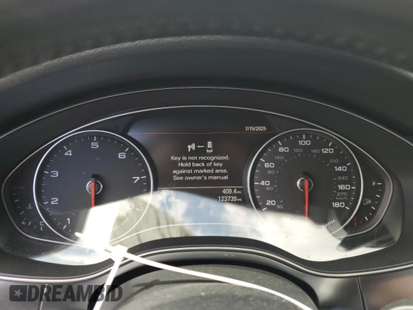 2015 Audi A6 Prestige with VIN WAUHGAFC1FN007148, listed as a Copart auction lot 61080435 with 123,739 mi miles and Salvage title. Bid and sale history available at DreamBid. Image 9.