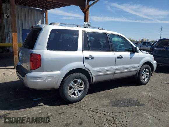 2005 Honda Pilot EX with VIN 5FNYF18445B052433, listed as a Copart auction lot 53130275 with 209,053 mi miles and Salvage Title. Bid and sale history available at carsss.com. Image 3.