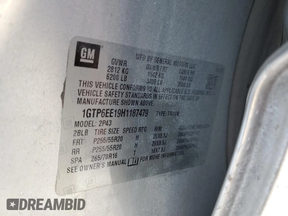 2017 GMC Canyon 4WD Denali with VIN 1GTP6EE19H1187479, listed as a Copart auction lot 42033875 with 171,357 mi miles and Salvage Title. Bid and sale history available at carsss.com. Image 12.