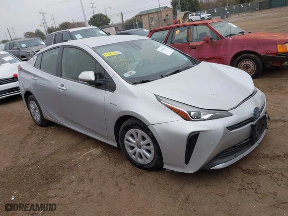 2022 Toyota Prius L Eco with VIN JTDKAMFU9N3185999, listed as a IAAI auction lot 41428106 with 50,798 mi miles. Bid and sale history available at carsss.com. Image 1.