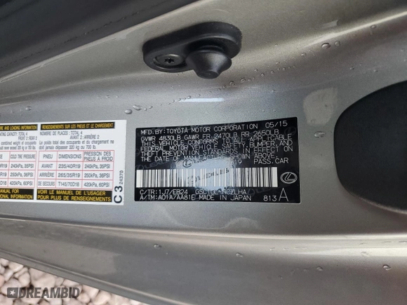 2015 Lexus RC 350 with VIN JTHHE5BC4F5007519, listed as a Copart auction lot 76806594 with 77,145 mi miles and Salvage Title. Bid and sale history available at carsss.com. Image 14.