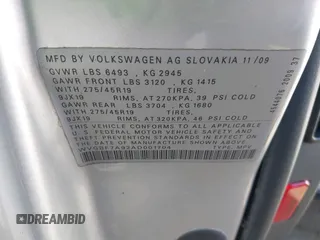 2010 Volkswagen Touareg VR6 with VIN WVGBF7A92AD001704, listed as a IAAI auction lot 41751316 with 80,597 mi miles and . Bid and sale history available at DreamBid. Image 9.