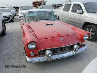 1955 Ford Thunderbird with VIN P5FH232488, listed as a Copart auction lot 76205064 with 5,608 mi miles and Salvage Title. Bid and sale history available at DreamBid. Image 5.