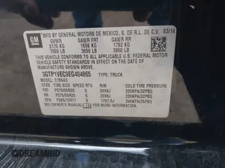 2014 GMC Sierra 1500 SLT with VIN 3GTP1VEC9EG404865, listed as a IAAI auction lot 40850083 with 50,176 mi miles and . Bid and sale history available at DreamBid. Image 9.