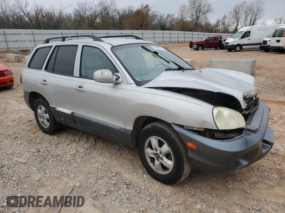 2005 Hyundai Santa Fe GLS with VIN KM8SC13D35U906966, listed as a Copart auction lot 84896974 with 0 mi miles and Salvage Title. Bid and sale history available at carsss.com. Image 4.
