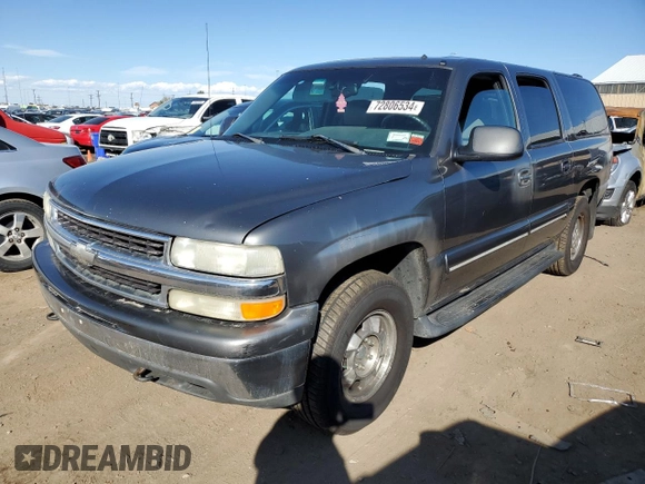 2002 Chevrolet Suburban LS with VIN 3GNFK16Z12G273440, listed as a Copart auction lot 72806534 with 214,158 mi miles and Salvage Title. Bid and sale history available at carsss.com. Image 1.