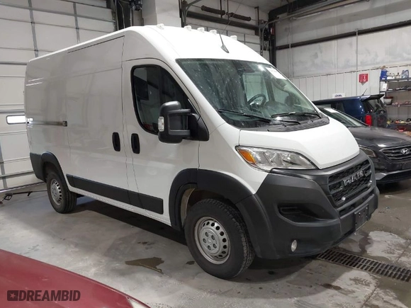 2025 Ram ProMaster Cargo Van Tradesman with VIN 3C6LRVCG1SE511954, listed as a IAAI auction lot 42079049 with 13,379 mi miles. Bid and sale history available at carsss.com. Image 1.