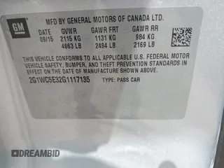 2016 Chevrolet Impala LTZ with VIN 2G1WC5E32G1117135, listed as a IAAI auction lot 42827079 with 131,092 mi miles and . Bid and sale history available at DreamBid. Image 9.