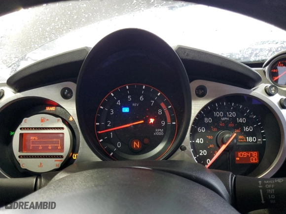 2010 Nissan 370Z Touring with VIN JN1AZ4EH2AM502389, listed as a Copart auction lot 45230315 with 109,478 mi miles and Salvage Title. Bid and sale history available at carsss.com. Image 9.