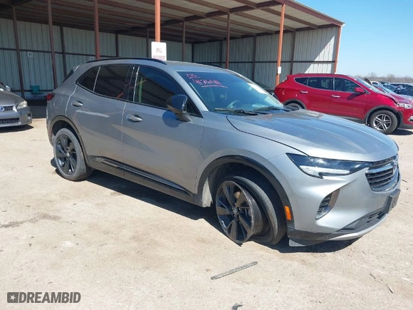 2023 Buick Envision Essence with VIN LRBFZNR42PD018598, listed as a IAAI auction lot 41761411 with 65,685 mi miles. Bid and sale history available at carsss.com. Image 1.