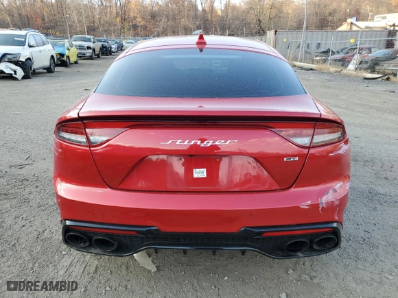2023 Kia Stinger GT2 with VIN KNAE55LC3P6127646, listed as a Copart auction lot 81470704 with 39,527 mi miles and Salvage Title. Bid and sale history available at carsss.com. Image 6.