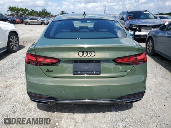 2022 Audi A5 Sportback S line Premium Plus with VIN WAUFACF50NA040198, listed as a Copart auction lot 55661703 with 5,118 mi miles. Bid and sale history available at carsss.com. Image 6.
