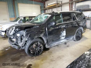 2021 Chevrolet Tahoe LT with VIN 1GNSKNKD8MR394503, listed as a Copart auction lot 46077595 with 52,290 mi miles and Salvage Title. Bid and sale history available at carsss.com. Image 1.