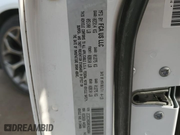 2019 Chrysler 300 S with VIN 2C3CCABG0KH635064, listed as a Copart auction lot 59041794 with 114,353 mi miles and Salvage Title. Bid and sale history available at DreamBid. Image 12.