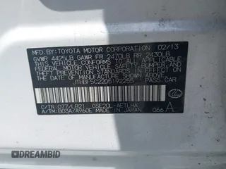 2013 Lexus IS 250 z VIN JTHBF5C22D5192255, wystawiony jako IAAI lot #42283602 z przebiegiem 178 337 mil mil oraz . Historia ofert i sprzedaży dostępna na DreamBid. Obrazek 9.