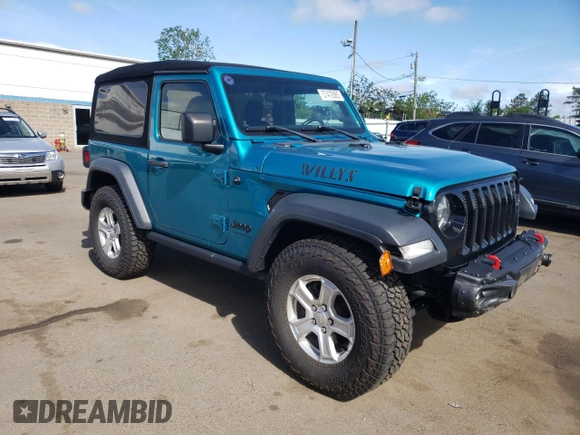 2020 Jeep Wrangler Willys z VIN 1C4GJXAG7LW260669, wystawiony jako Copart lot #57472685 z przebiegiem 21 075 mil mil oraz Szkoda całkowita • Salvage title. Historia ofert i sprzedaży dostępna na DreamBid. Obrazek 4.