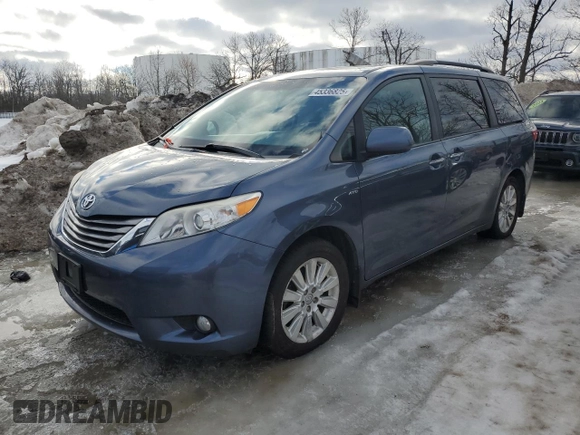 2016 Toyota Sienna Ltd with VIN 5TDDK3DC1GS135142, listed as a Copart auction lot 45336825 with 189,257 mi miles and Clean Title. Bid and sale history available at carsss.com. Image 1.