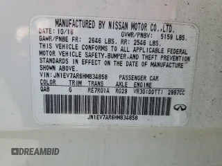2017 Infiniti Q50 3.0t Sport with VIN JN1EV7AR6HM834858, listed as a Copart auction lot 88754935 with 144,118 mi miles and Salvage Title. Bid and sale history available at carsss.com. Image 14.