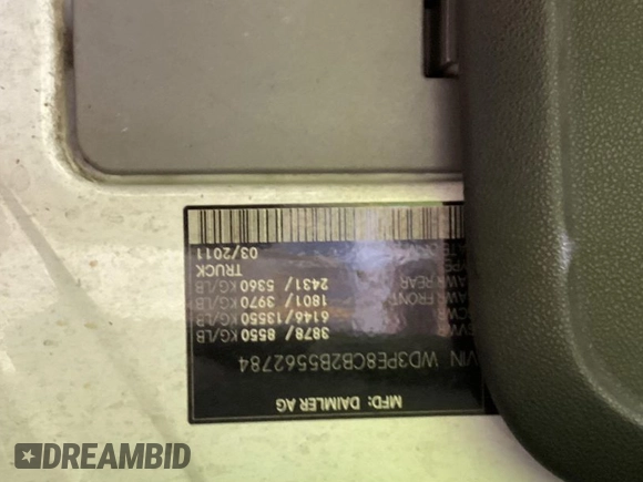 2011 Mercedes-Benz Sprinter with VIN WD3PE8CB2B5562784, listed as a IAAI auction lot 42002454 with 426,028 mi miles and . Bid and sale history available at carsss.com. Image 1.