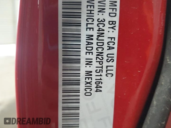 2023 Jeep Compass (RED) Edition with VIN 3C4NJDCN2PT511644, listed as a Copart auction lot 50709835 with 46,559 mi miles and Non Repairable. Bid and sale history available at carsss.com. Image 14.
