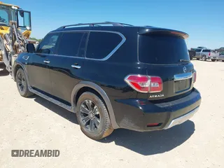 2018 Nissan Armada Platinum with VIN JN8AY2NF1J9332309, listed as a IAAI auction lot 41957271 with 125,650 mi miles. Bid and sale history available at carsss.com. Image 3.