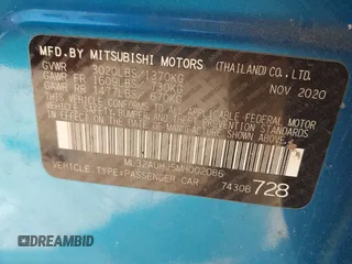 2021 Mitsubishi Mirage ES z VIN ML32AUHJ5MH002086, wystawiony jako IAAI lot #41973394 z przebiegiem 63 010 mil mil oraz . Historia ofert i sprzedaży dostępna na DreamBid. Obrazek 9.