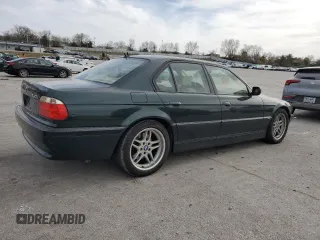 2001 BMW 7 Series 740iA with VIN WBAGG83401DN86357, listed as a Copart auction lot 49689955 with 0 mi miles and Salvage Title. Bid and sale history available at carsss.com. Image 4.