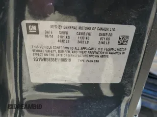 2014 Chevrolet Impala LT с VIN 2G1WB5E35E1180519, выставлен на аукционе Copart как лот 56638725 с пробегом Не указан миль и Списание • Salvage title. История ставок и продаж доступна на DreamBid. Изображение 12.
