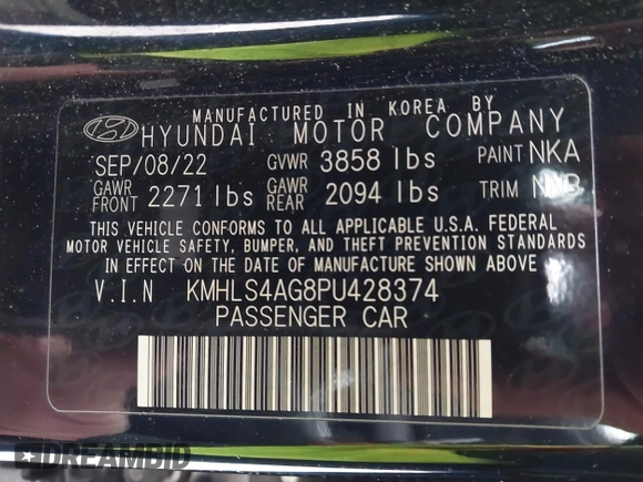2023 Hyundai Elantra SEL z VIN KMHLS4AG8PU428374, wystawiony jako IAAI lot #41301866 z przebiegiem 19 581 mil mil oraz . Historia ofert i sprzedaży dostępna na DreamBid. Obrazek 9.