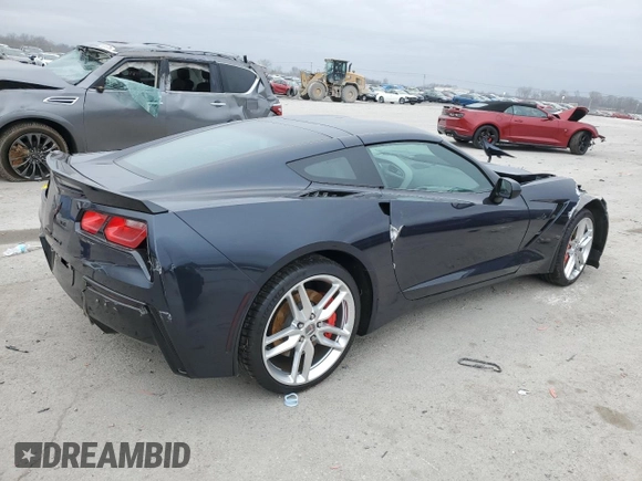 2014 Chevrolet Corvette Z51 3LT with VIN 1G1YL2D70E5135415, listed as a Copart auction lot 44211075 with 18,563 mi miles and Salvage title. Bid and sale history available at DreamBid. Image 3.