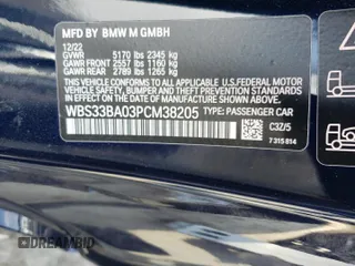 2023 BMW M4 Competition xDrive with VIN WBS33BA03PCM38205, listed as a Copart auction lot 53712114 with 0 mi miles and Salvage Title. Bid and sale history available at carsss.com. Image 13.
