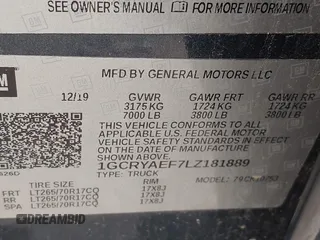 2020 Chevrolet Silverado 1500 Work Truck with VIN 1GCRYAEF7LZ181889, listed as a IAAI auction lot 41654233 with 129,594 mi miles and . Bid and sale history available at DreamBid. Image 9.