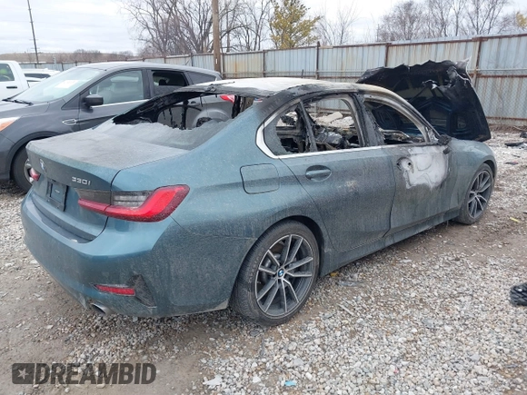 2020 BMW 3 Series 330i with VIN 3MW5R1J0XL8B12327, listed as a IAAI auction lot 41733092 with 1 mi miles. Bid and sale history available at carsss.com. Image 4.