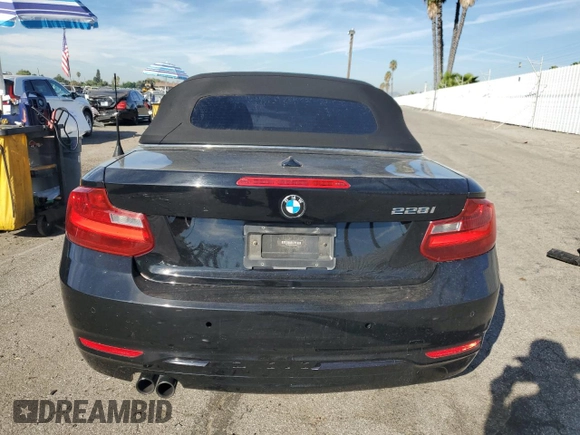 2015 BMW 2 Series 228i with VIN WBA1K5C59FV242992, listed as a Copart auction lot 75433654 with Not provided miles and Salvage title. Bid and sale history available at DreamBid. Image 6.