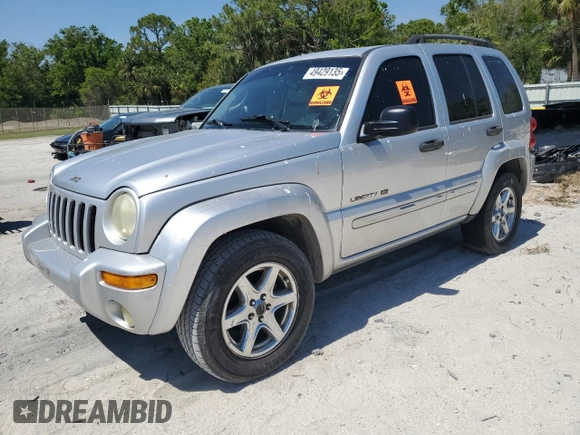 2003 Jeep Liberty Limited with VIN 1J4GK58K83W719374, listed as a Copart auction lot 49429135 with 143,222 mi miles and Salvage Title. Bid and sale history available at carsss.com. Image 1.