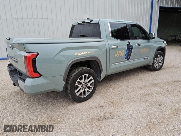 2024 Toyota Tundra 1794 Edition with VIN 5TFMA5DB3RX172812, listed as a Copart auction lot 76068904 with 15,643 mi miles and Clean title. Bid and sale history available at DreamBid. Image 3.