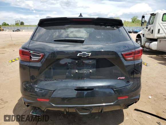 2024 Chevrolet Blazer RS with VIN 3GNKBKRS8RS174995, listed as a Copart auction lot 58234365 with 23,286 mi miles and Salvage title. Bid and sale history available at DreamBid. Image 6.