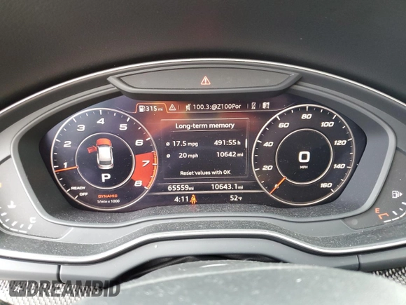 2018 Audi SQ5 Prestige with VIN WA1C4AFY0J2078895, listed as a Copart auction lot 48530715 with 65,559 mi miles and Salvage Title. Bid and sale history available at DreamBid. Image 9.