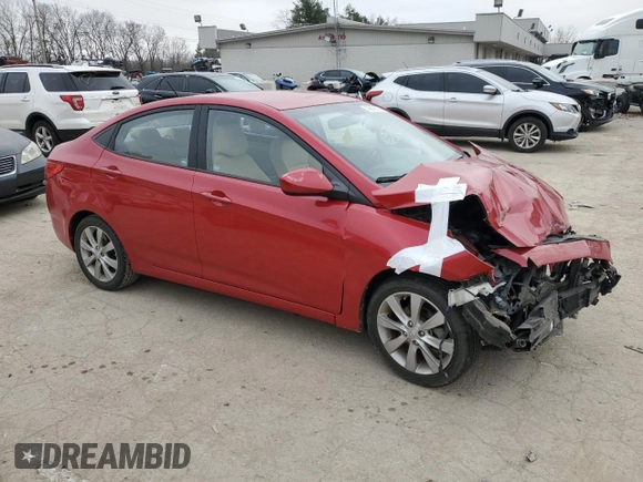 2013 Hyundai Accent GLS with VIN KMHCU4AE4DU451767, listed as a Copart auction lot 43948285 with 40,878 mi miles and Salvage Title. Bid and sale history available at DreamBid. Image 4.