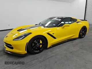 2015 Chevrolet Corvette 3LT with VIN 1G1YF2D74F5105830, listed as a Copart auction lot 74052814 with 13,994 mi miles and Clean Title. Bid and sale history available at carsss.com. Image 1.