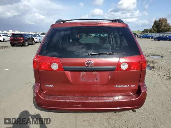 2006 Toyota Sienna CE with VIN 5TDZA23C46S408349, listed as a Copart auction lot 51479595 with 231,901 mi miles and Salvage Title. Bid and sale history available at carsss.com. Image 6.