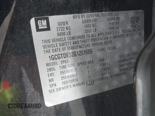 2016 Chevrolet Colorado 4WD Z71 with VIN 1GCGTDE32G1251669, listed as a IAAI auction lot 41913703 with 117,522 mi miles. Bid and sale history available at carsss.com. Image 9.