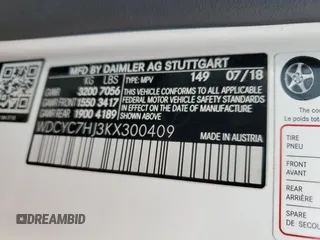 2019 Mercedes-Benz G with VIN WDCYC7HJ3KX300409, listed as a Copart auction lot 68525532 with 46,976 mi miles. Bid and sale history available at carsss.com. Image 12.