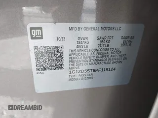 2023 Chevrolet Malibu LT with VIN 1G1ZD5ST8PF119124, listed as a IAAI auction lot 42105479 with 71,976 mi miles and . Bid and sale history available at DreamBid. Image 9.