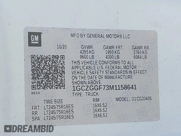 2021 Chevrolet City Express Cargo z VIN 1GCZGGF73M1158641, wystawiony jako IAAI lot #41597683 z przebiegiem 71 122 mil mil oraz . Historia ofert i sprzedaży dostępna na DreamBid. Obrazek 9.