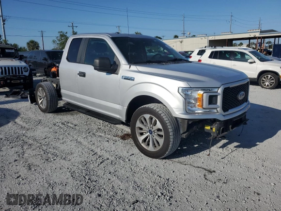 2018 Ford F-150 XL with VIN 1FTEX1EPXJKD49590, listed as a Copart auction lot 53158175 with 243,079 mi miles and Salvage Title. Bid and sale history available at carsss.com. Image 4.