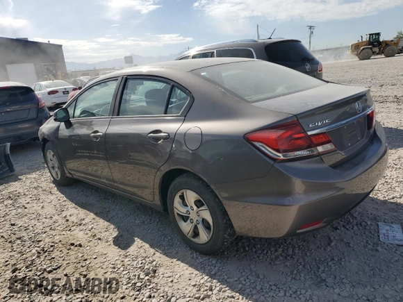 2013 Honda Civic LX with VIN 2HGFB2F57DH582216, listed as a Copart auction lot 61100525 with 165,292 mi miles and Salvage title. Bid and sale history available at DreamBid. Image 2.